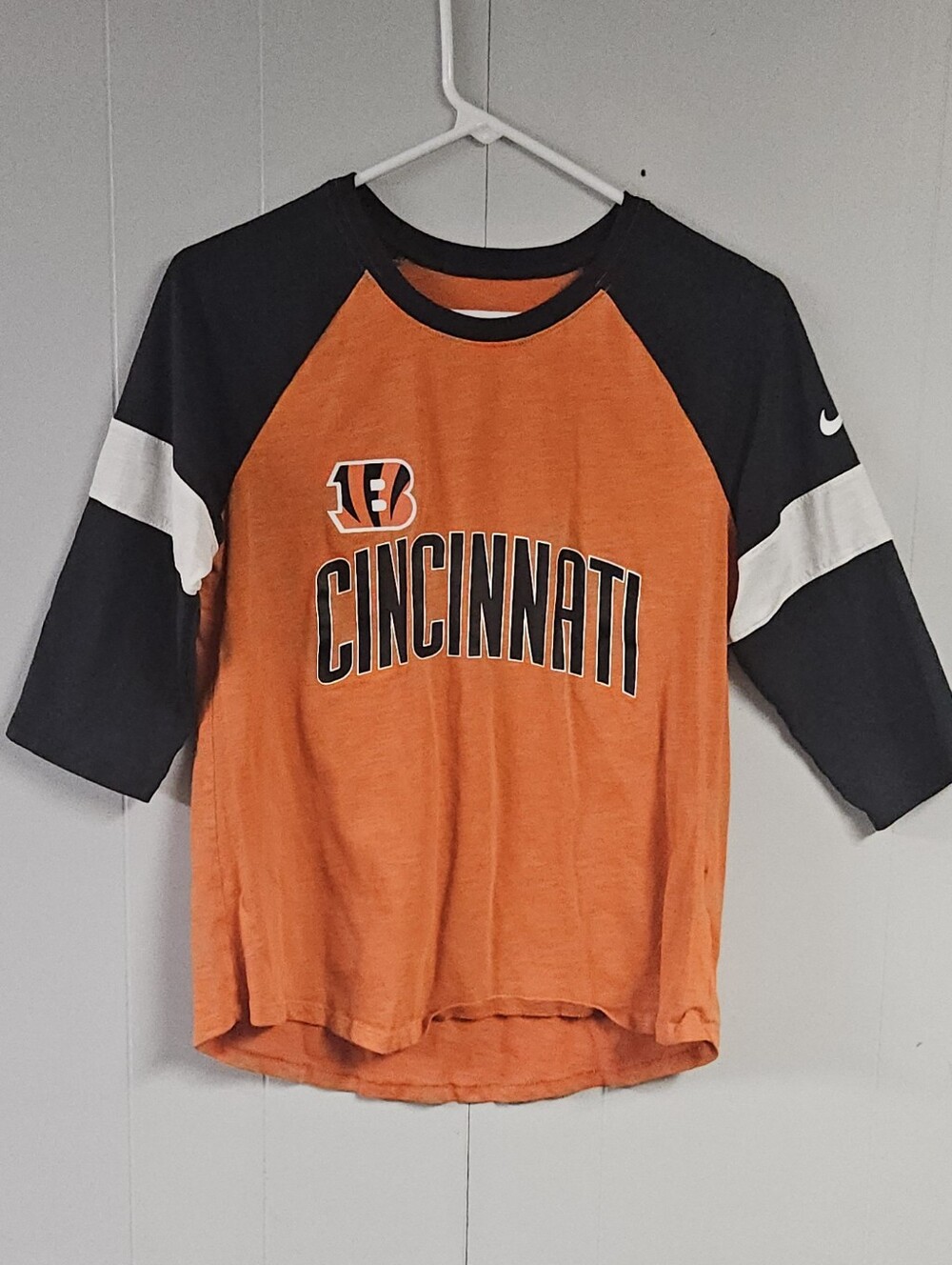 Nike Cincinnati Bengals 3/4 Sleeve Jersey T Shirt